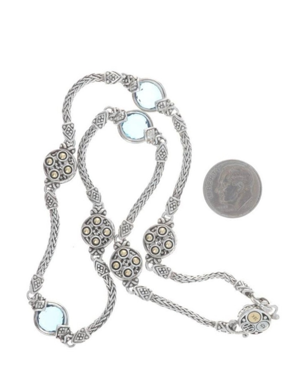 John hardy Sterling Silver Blue Stone Necklace - Women Jewelry - Picture 6 of 8